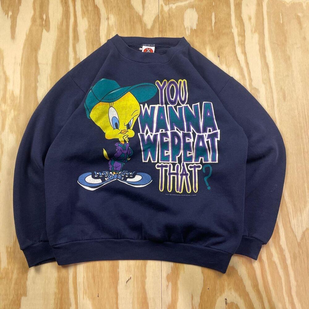 Vintage 1997 Tweety Crewneck Sweatshirt – Navy – Fits Men’s L (Tagged XL)